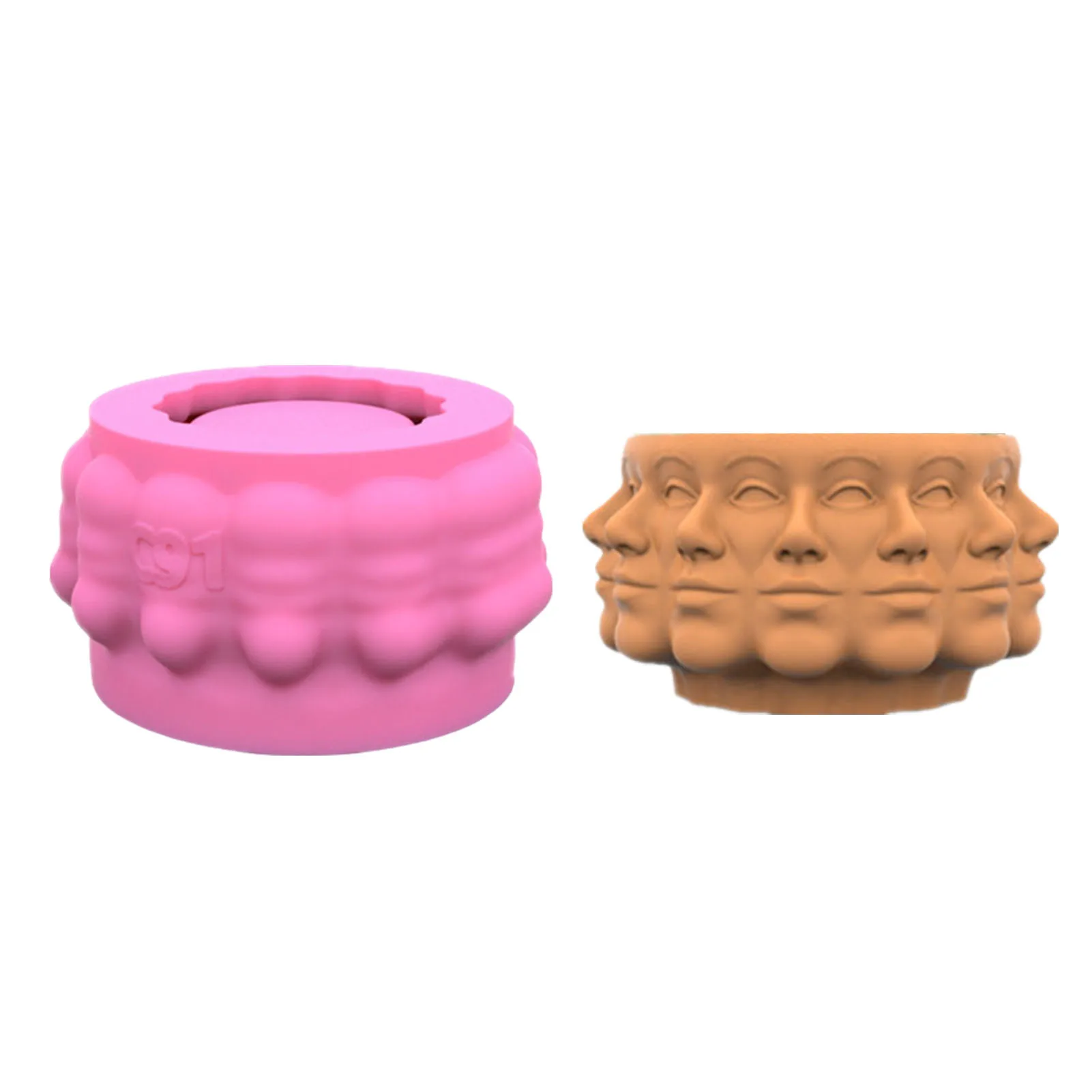 

Overlapping Faces Silicone Pot Mold Multi-Face Succulent Planter Molds Garden Flower Pots Mould Indoor Plant Pot Handmade