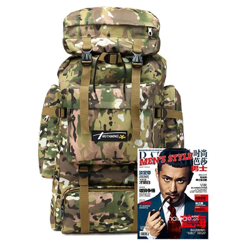 

Туристический армейский рюкзак, тактическая камуфляжная дорожная сумка для альпинизма, походов, 70 л
