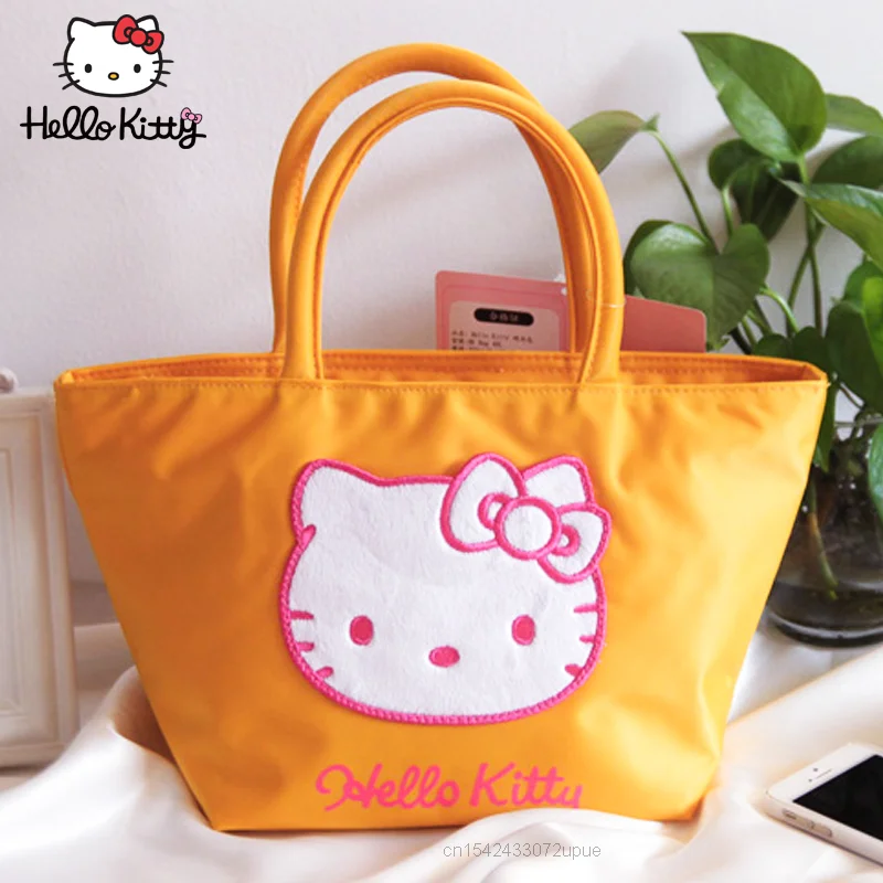 Sanrio Hello Kitty Yellow Tote Bag Y2k High Capacity New Trend Shoulder Bags Women Cartoon Handbags Female Multipurpose Handbag