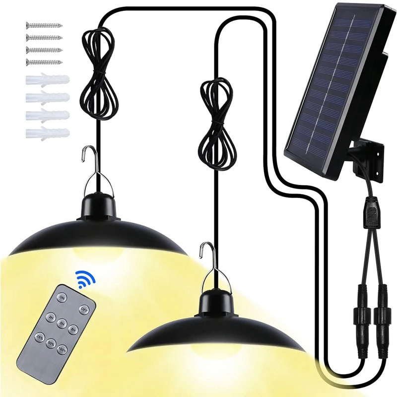

Solar Shed Light Outdoor/Indoor, Solar Pendant Lights With Remote Control, IP65 Waterproof Solar Lights For Garden/Yard
