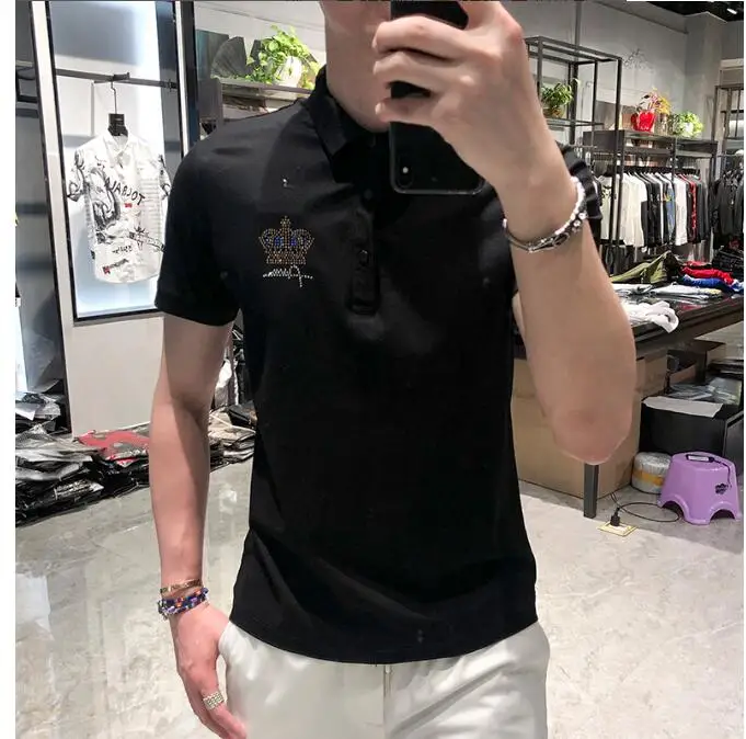 Фото Borun brand Hot Drill polo shirts Men  brand designer hip hop cotton №5