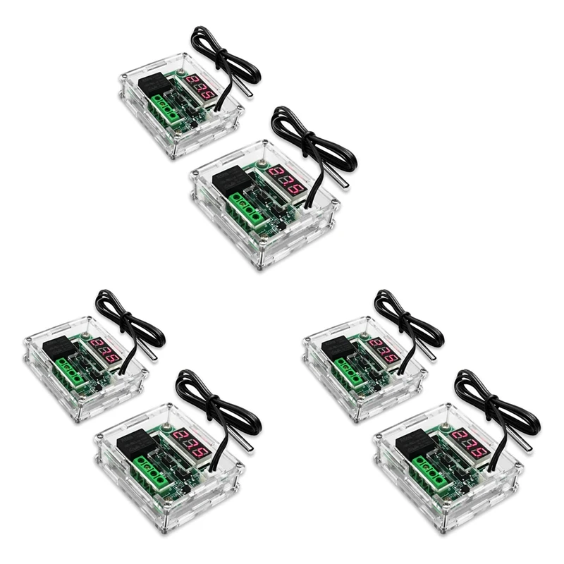 

Retail 6 Pcs Temperature Controller Module With Case - XH-W1209 Red Digital Display Thermostat DC 12V With Waterproof Probe