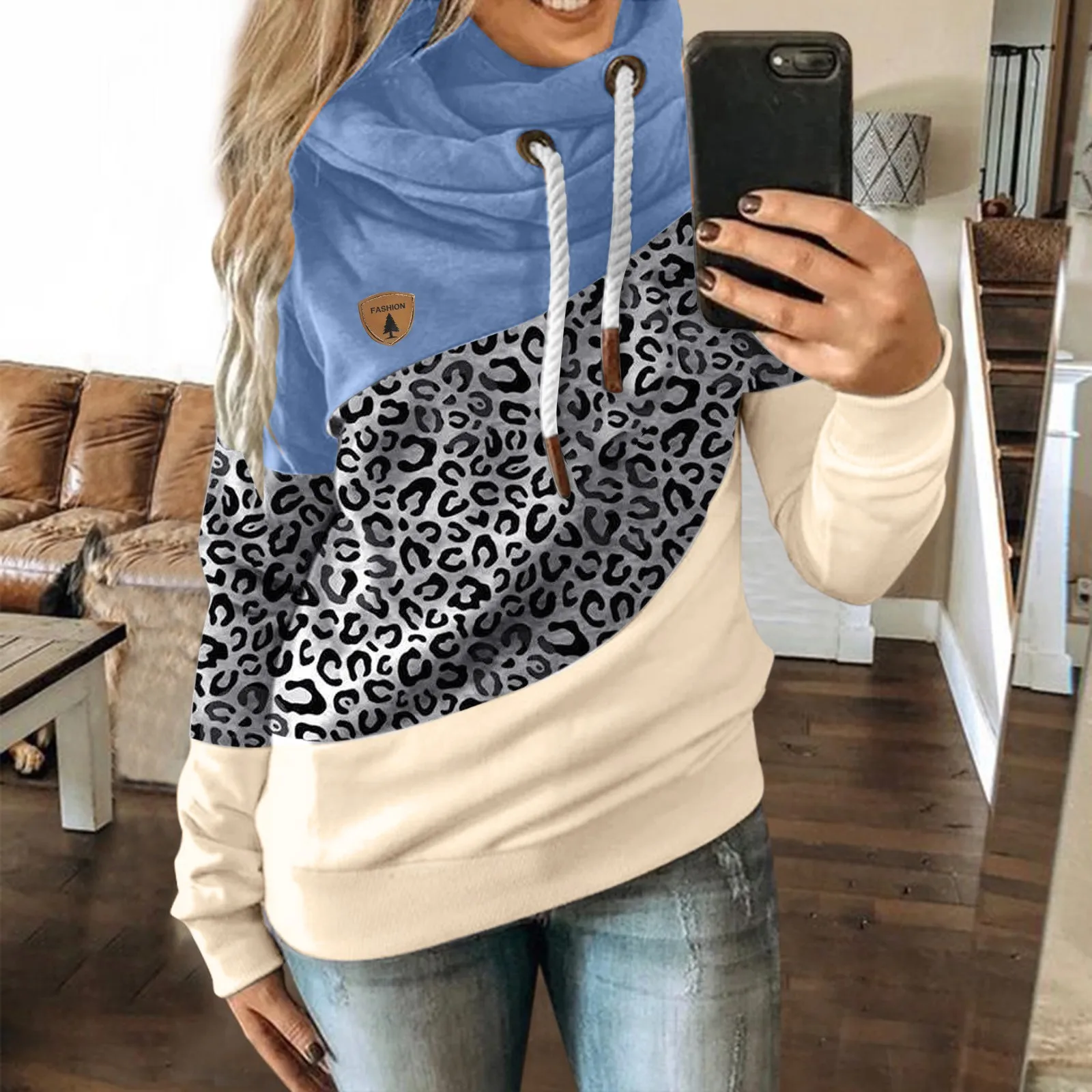Plain Oversized Sweatshirt Raiders Hoodie Women Splice Women Casual Contrast Plain Oversized Sweatshirt Raiders Hoodie Women