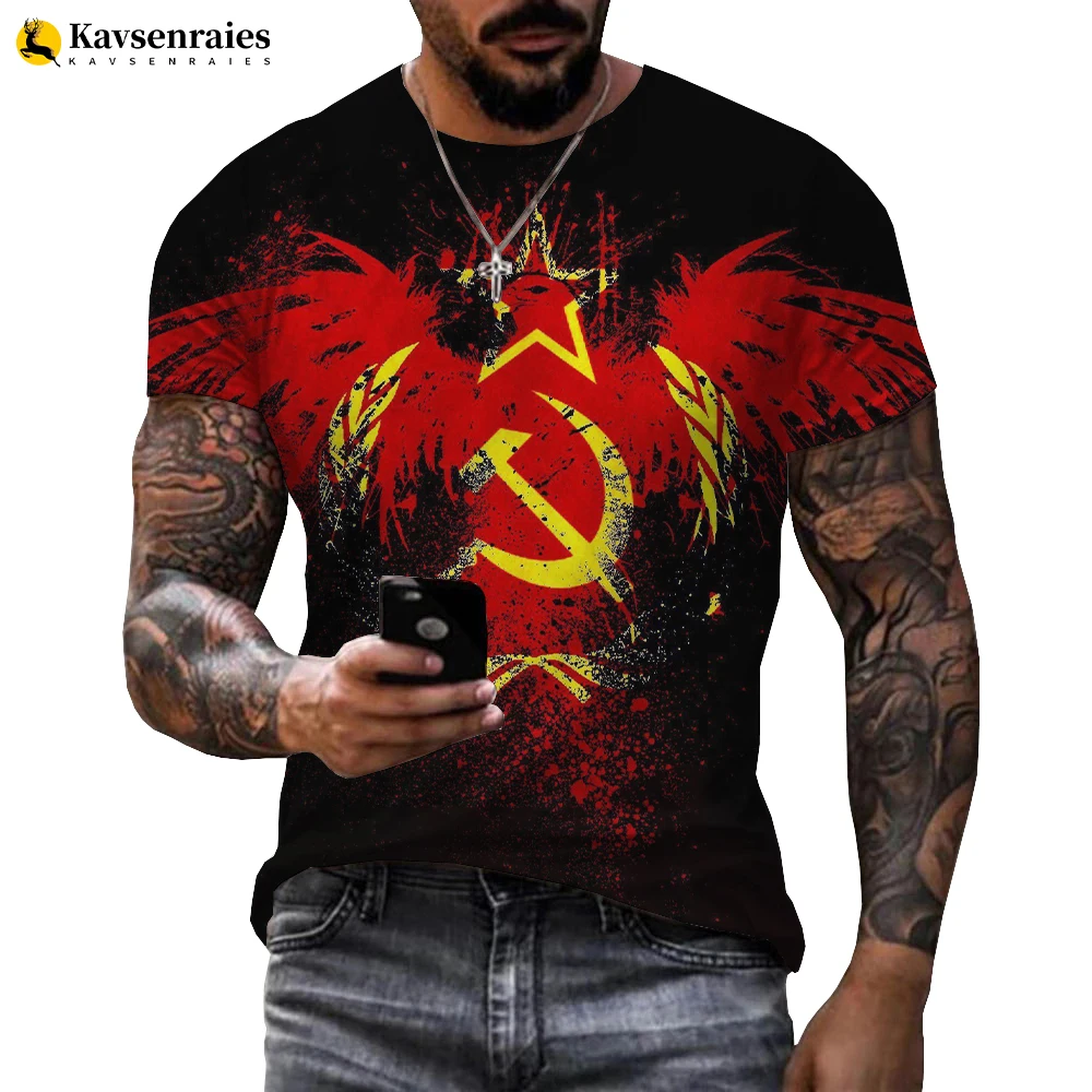 Футболка Мужская/женская с эмблемой СССР модная Повседневная рубашка принтом