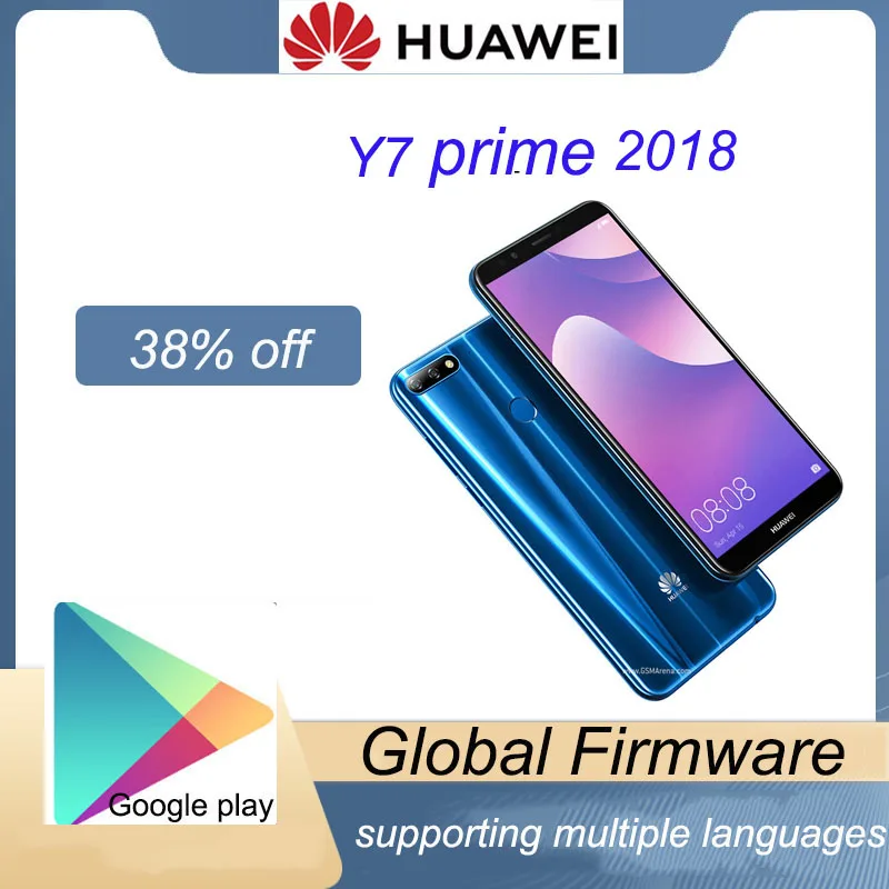 

Смартфон фонарь HUAWEI Y7 Prime 2018, Snapdragon 430, сканер отпечатка пальца, 3000 мАч, Android