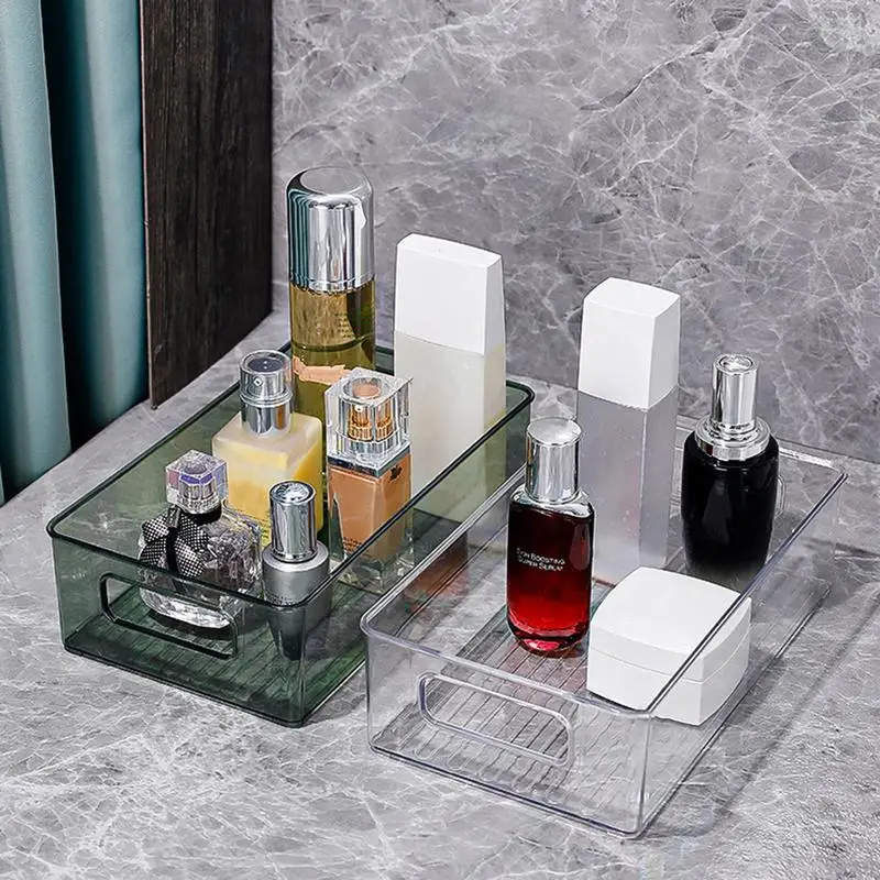 

Makeup Organizer Basket Clear Toiletry Storage Bin Desktop Cosmetic Box Multifunctional Desk Storage Holder For Lotions