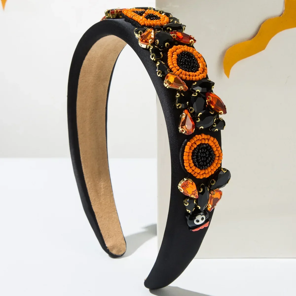 Женская повязка на голову для Хэллоуина с инкрустированными бриллиантами