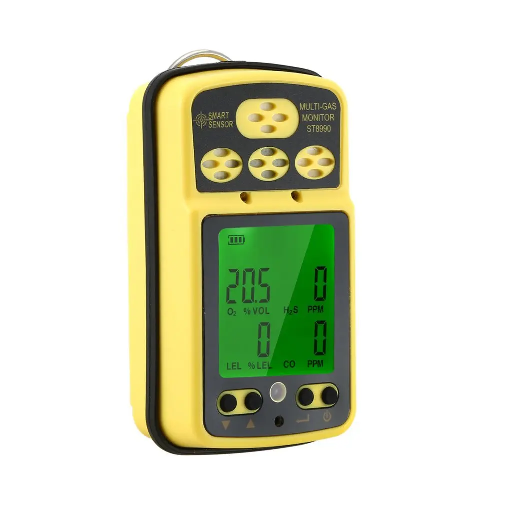 

SMART SENSOR ST8990 Multi Gas Monitor Rechargeable 4 in1 O₂ LEL CO H₂S Gas Detector Tester Sensor with Backlight Alarm Function