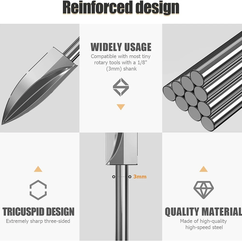 7 шт. инструменты для резьбы по дереву хвостовик 1/8 дюйма гравировальная дрель из