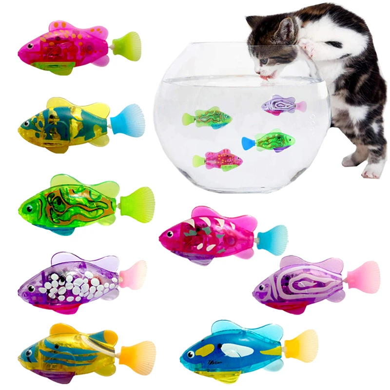 

Интерактивная электрическая рыба для кошек, водная игрушка для кошек, игрушка для домашних игр, плавающий робот, рыба, игрушка для кошек све...