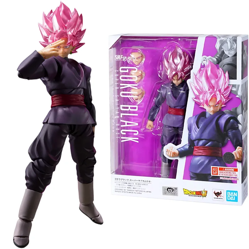 В наличии оригинальная фигурка аниме BANDAI S.H.Figuarts SHF Goku Black Zamasu Super Saiyan Rose 14 см модель