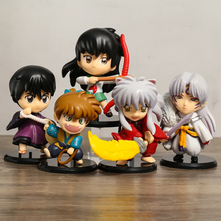 

5/6pcs/set Inuyasha Sesshomaru Higurashi Kagome Miroku Shippo Anime Cartoon Dolls Decoration Figurine Figures Toys