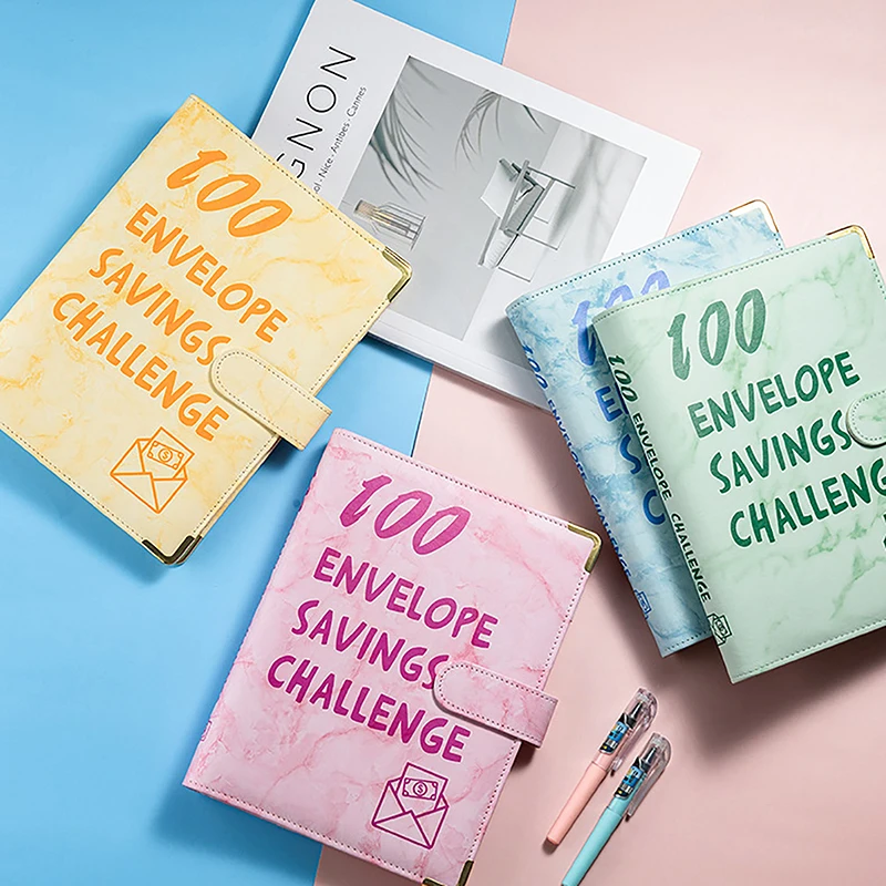 Блокнот-конверт с мраморным узором 100 дня 1 комплект