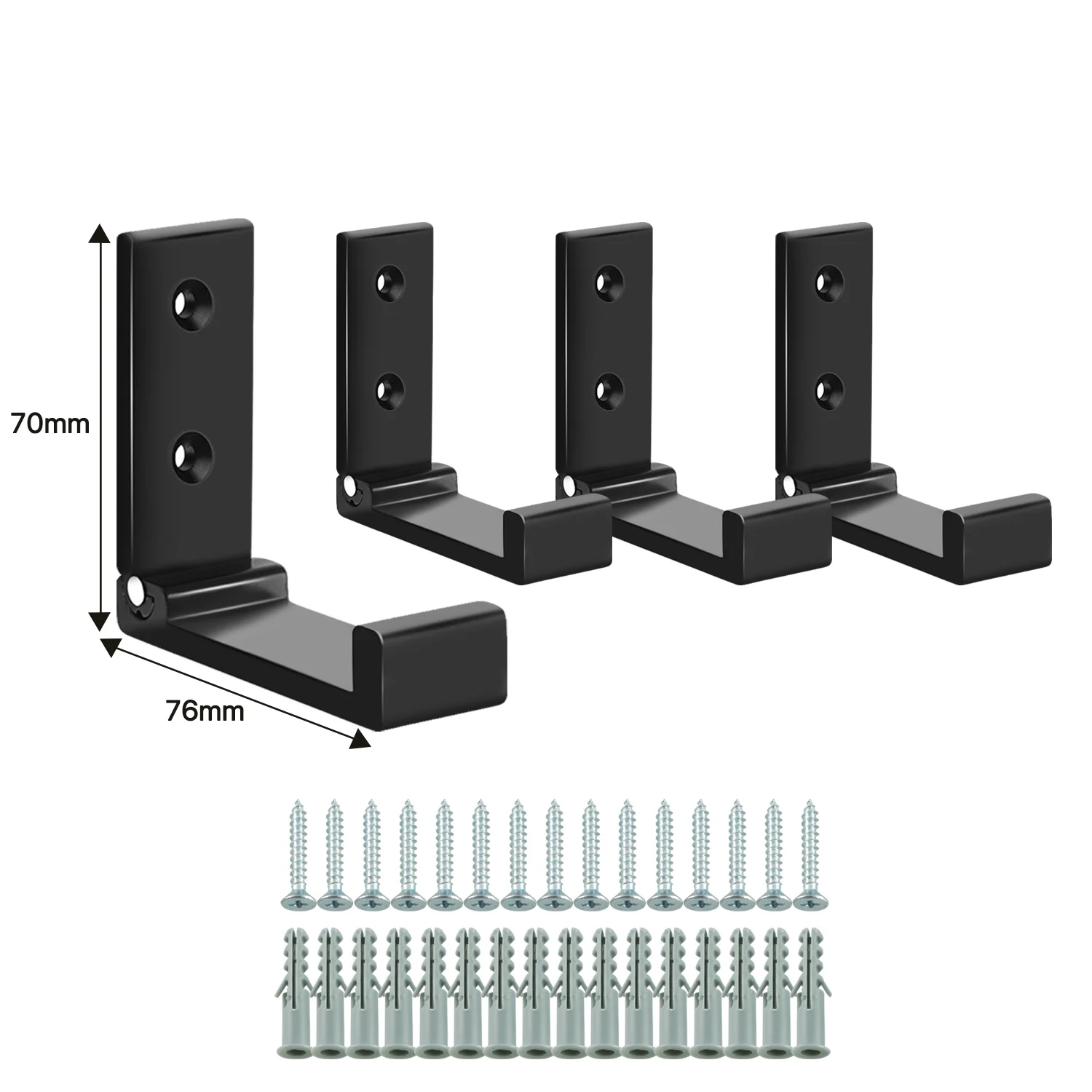 

Складные настенные крючки Alise матовые черные 4/8 шт
