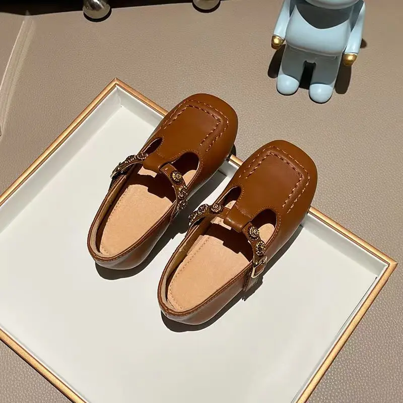

Girls' Leather Shoes Small Fragrant Soft Sole Fashion Princess Shoes 2023 Spring and Autumn New Girls' Casual Leather Shoes