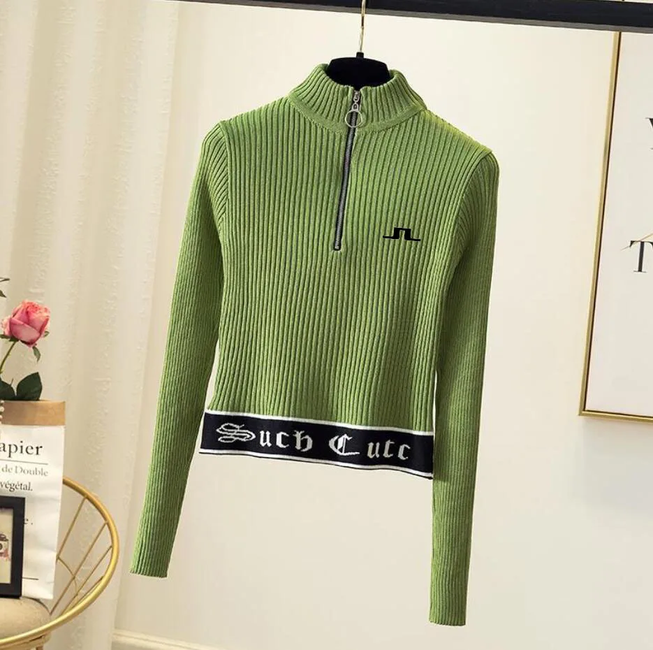 Golf Embroidery Wear for Women Spring Summer Women J.LINDEBERG Golf Wear Short Zip Coat Sports Golf Shirts Women's Golf Clothing