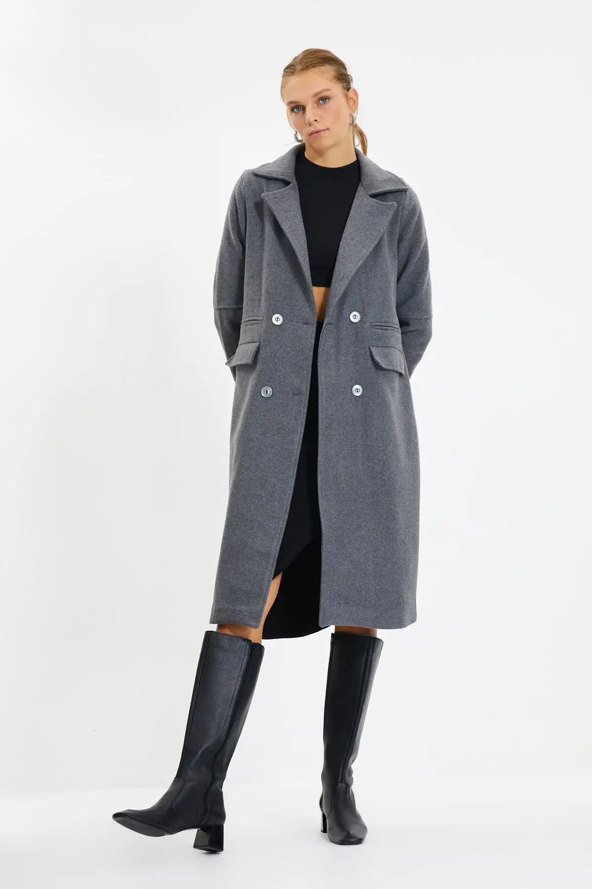 

Trendyol Button Closure Stamp Coat TWOAW22KB0008