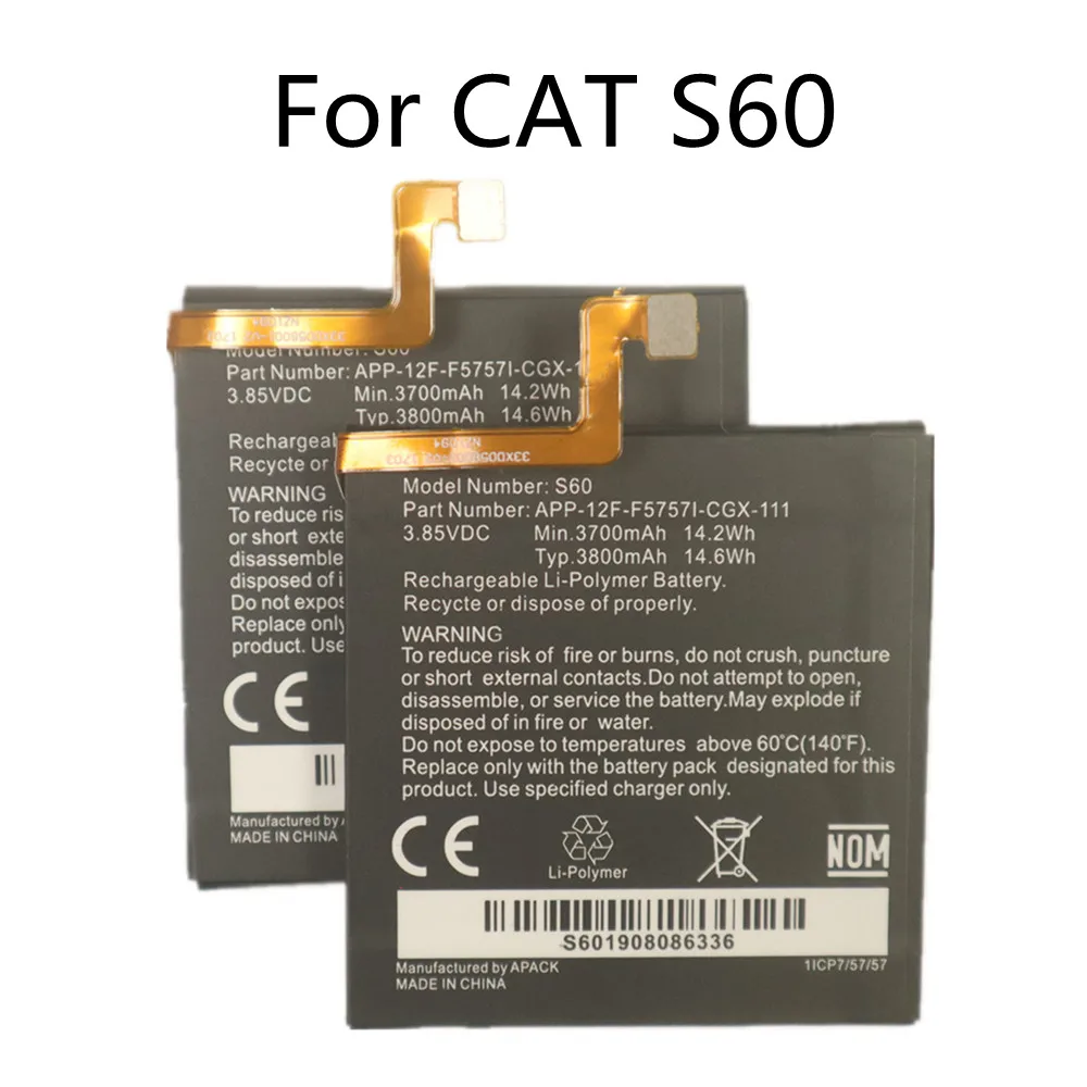 100% Оригинальный запасной аккумулятор 3800 мАч для Caterpillar Cat S60 APP-12F-F57571-CGX-111