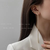 925 silver needle inlaid with diamond long chain earrings retro simple fashion earrings temperament earrings for women