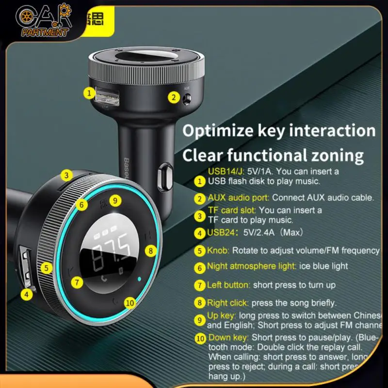 

Universal 5.0v/3.4a Cigarette Lighter Portable 5 V Usb Bluetooth Car Charger Durable Car Bluetooth Mp3 Charger Car Charger
