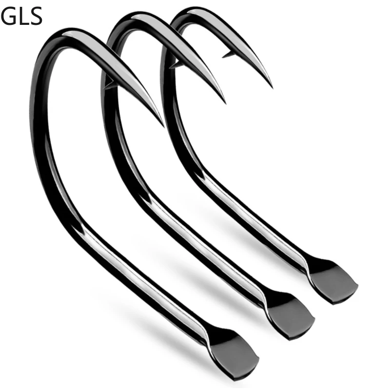 

GLS New 30Pcs Saltwater High Carbon Steel Single Fishing Hooks #11-#20 Barbed Sea Bass Hook Fishing Accessories