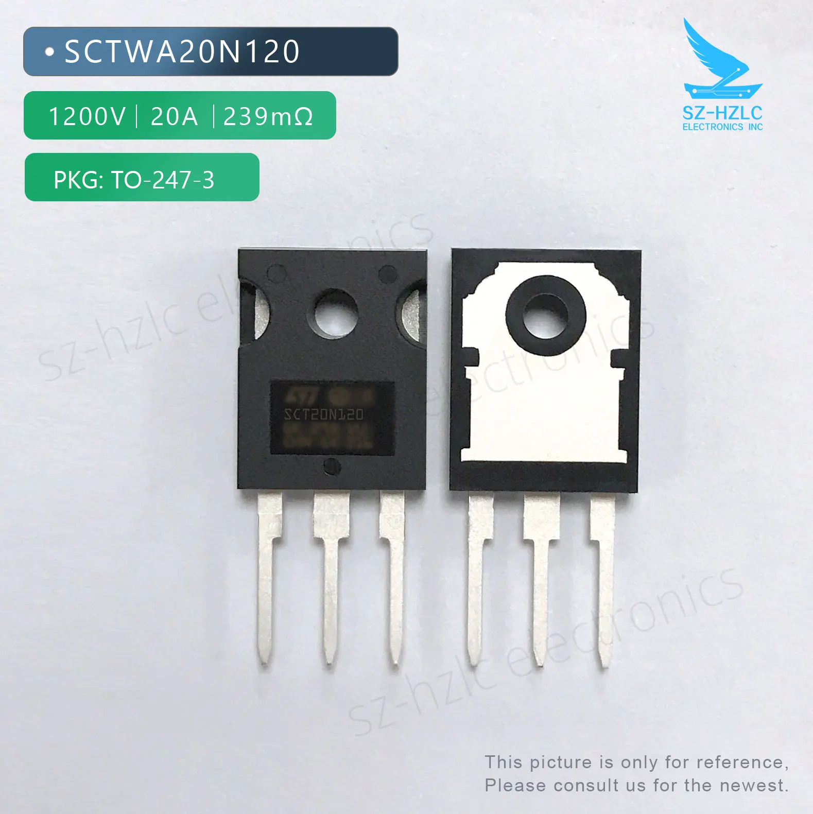 

SCTWA20N120 SICFET Nmos 1200V 20A 239mΩ TO-247-3