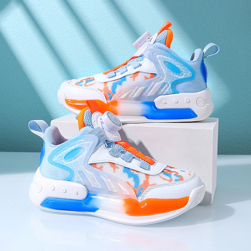 Children Basketball Shoes for Boys Sneakers Thick Sole Non-slip Kids Sports Shoes Child Boy Basket Trainer Shoes