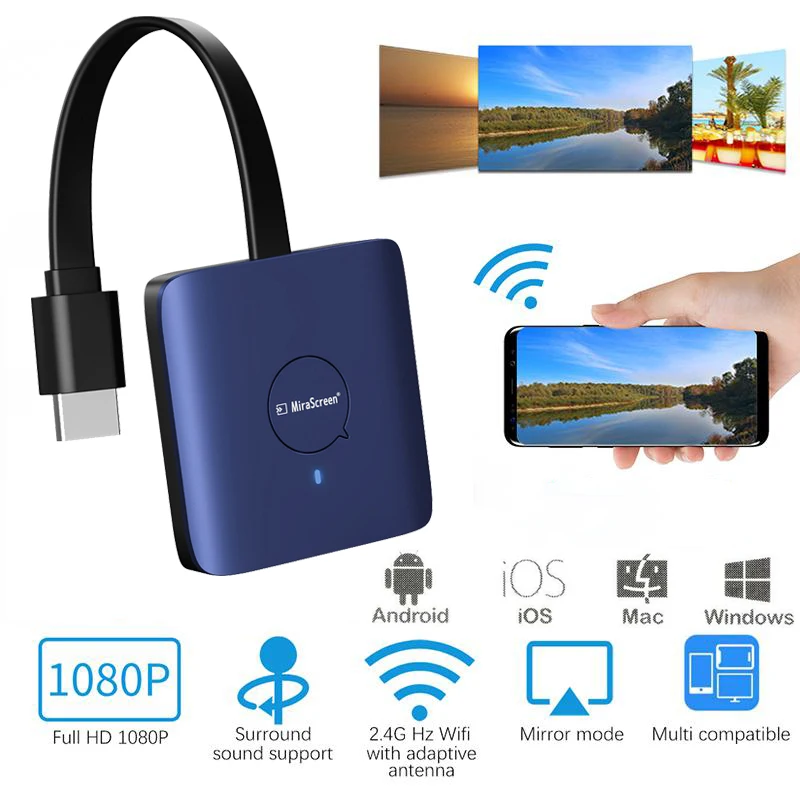 

2.4G Wireless WiFi Display Dongle Mirroring Same Screen Adapter 1080P HD TV Stick for Airplay Miracast Android Phone To Monitor