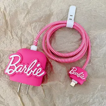 Kawaii Pink Barbie Data Cable Protective Cover for iPhone 5