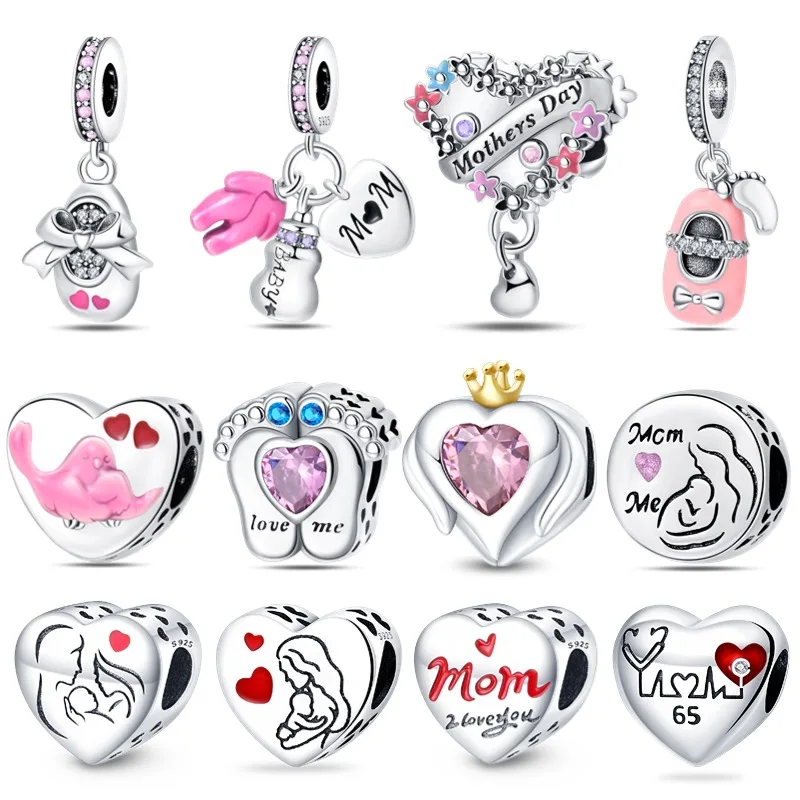 Женский кулон из серебра 100% пробы с бусинами