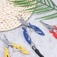 quality plastic handle clipper tool with lanyard stainless steel scissor bait line cutter fishing pliers hook removers