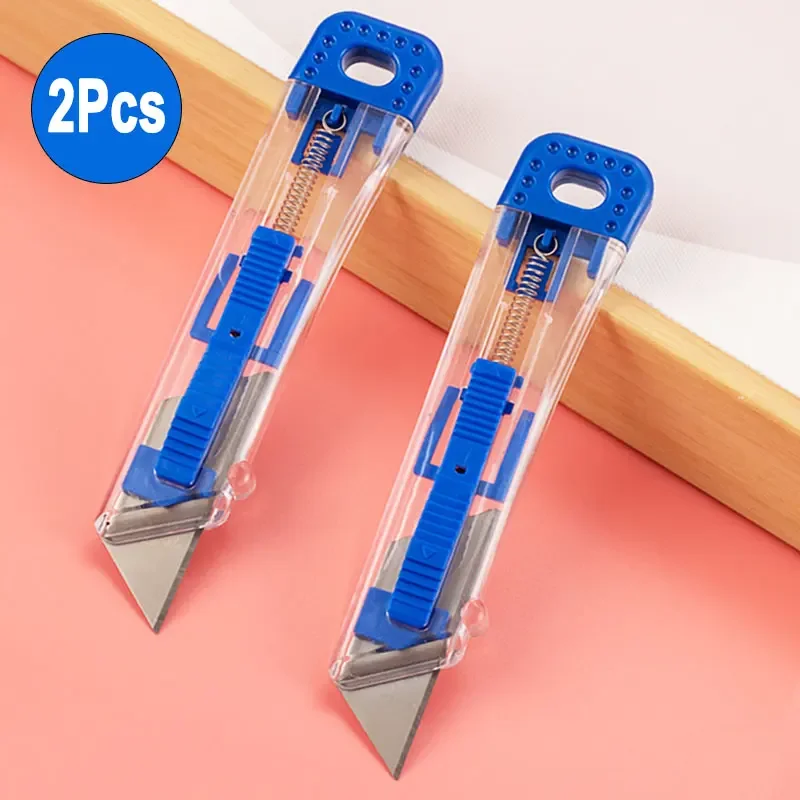 

Set Stationery School Cutter Box Paper Art Wallpaper Steel Office Stainless Retractable Handicraft 2pcs Knife Utility Tool Small