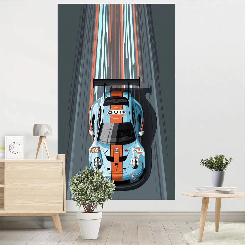 

Martinis Motor Oil Stripe Tapestry Racing Game Living or Bedroom Wall Decoration