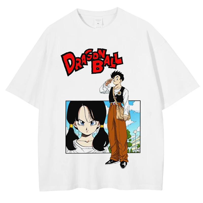 Men Vintage Tshirt Streetwear Japanese Anime Dragon Ball Graphic T-Shirt Harajuku Summer Cotton T Shirt Hip Hop Tops Tees