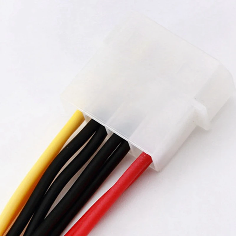 

10 шт., шнур питания для жесткого диска настольного компьютера, большой 4-контактный штекер-гнездо Sata, 1 точка, 2 шнура питания, 18 см