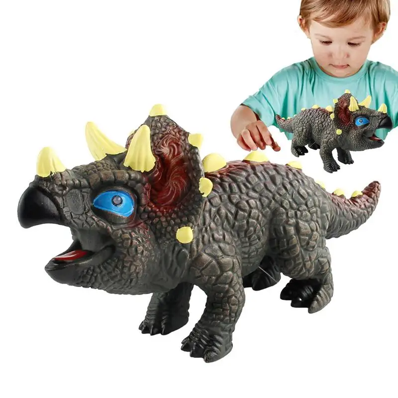 

Мягкие игрушки-Динозавры, имитация искусственных фигурок со звуком, детские игрушки динозавров, дизайн с блестящими глазами, Рождество, день рождения