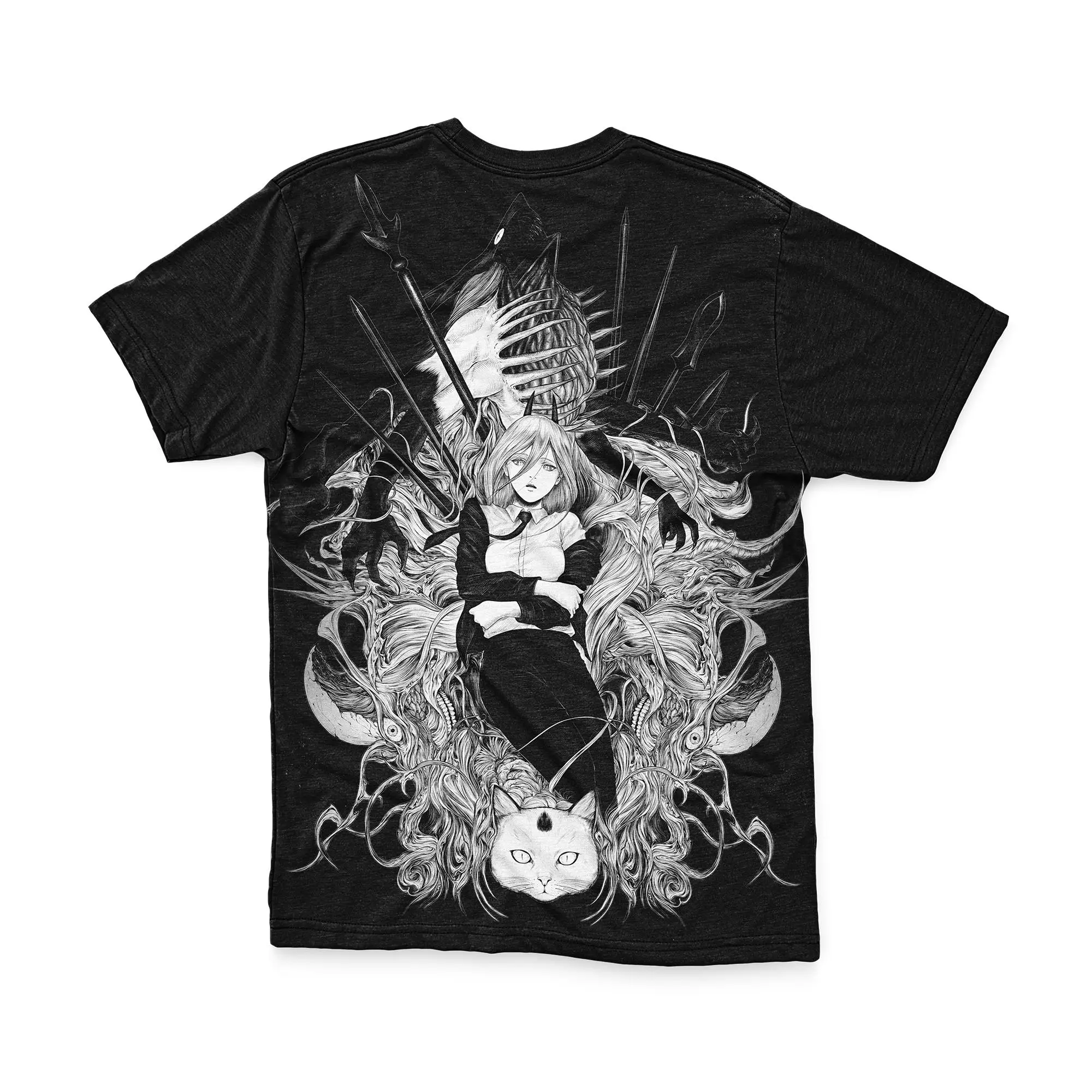 Японское аниме Человек с бензопилой графические футболки в стиле Харадзюку