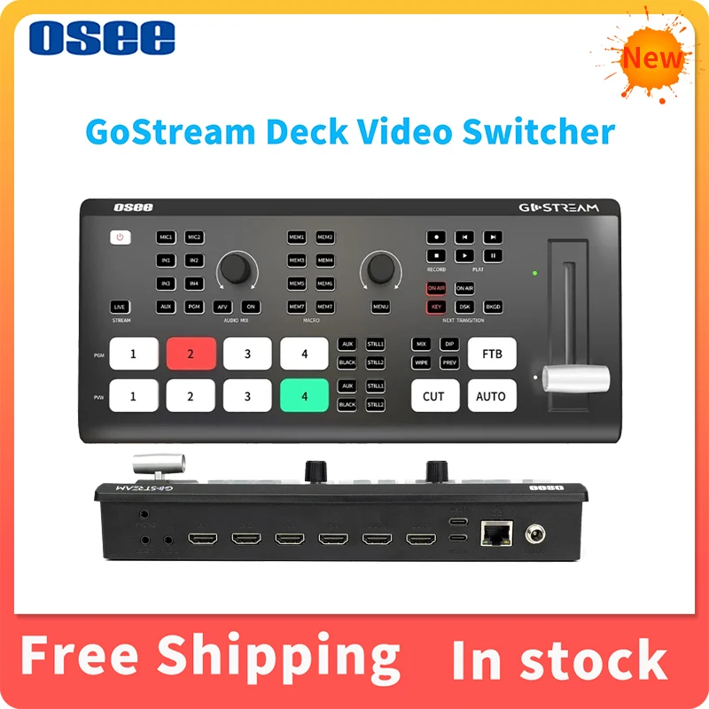 

4-канальный коммутатор OSEE GoStream Deck HDMI-совместим с монитором для прямой трансляции видео