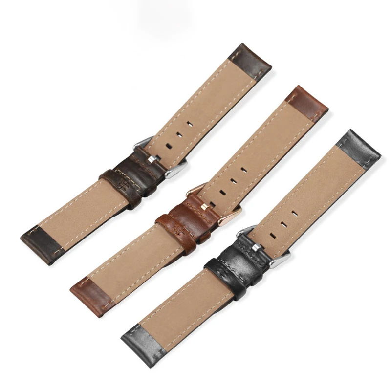 Retro cow leather Strap 18mm 20mm 22mm Watch Band Smart Quick Release Strap Men Sports Loop Smart Watch Women Bracelet Strap