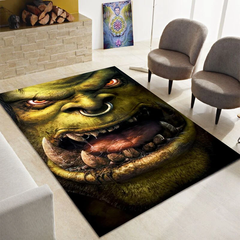 3D game World of Warcraft printed large carpet, living room and bedroom decoration, kitchen and bathroom anti-skid floor mats