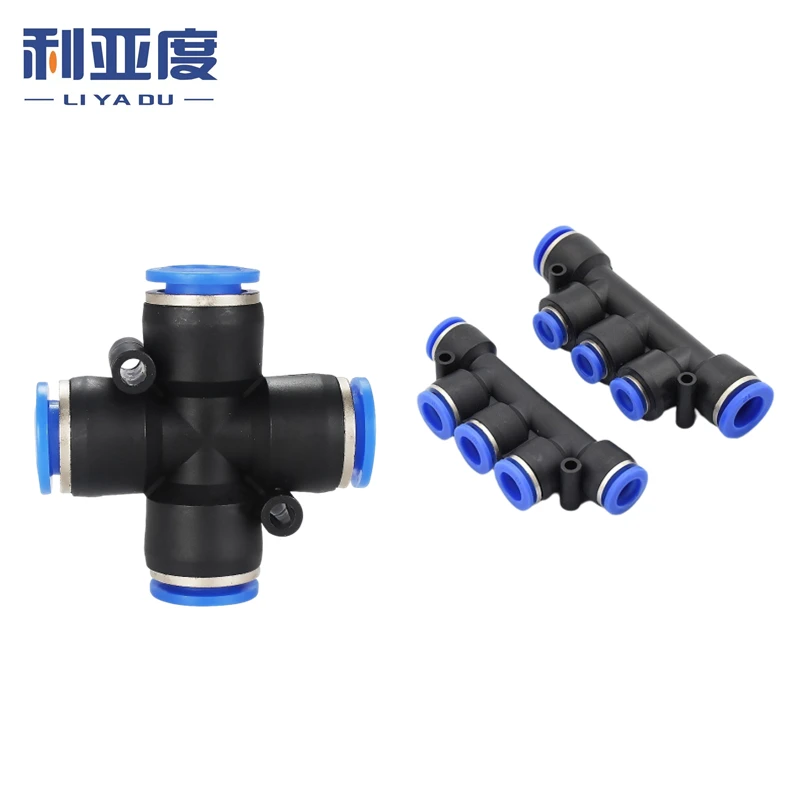 

5pcs Connect Water Hoses and Air Tubes with PK PZA 4-Way 5-Way Pneumatic Plastic Fittings in Multiple Diameters 4,6,8,10,12mm