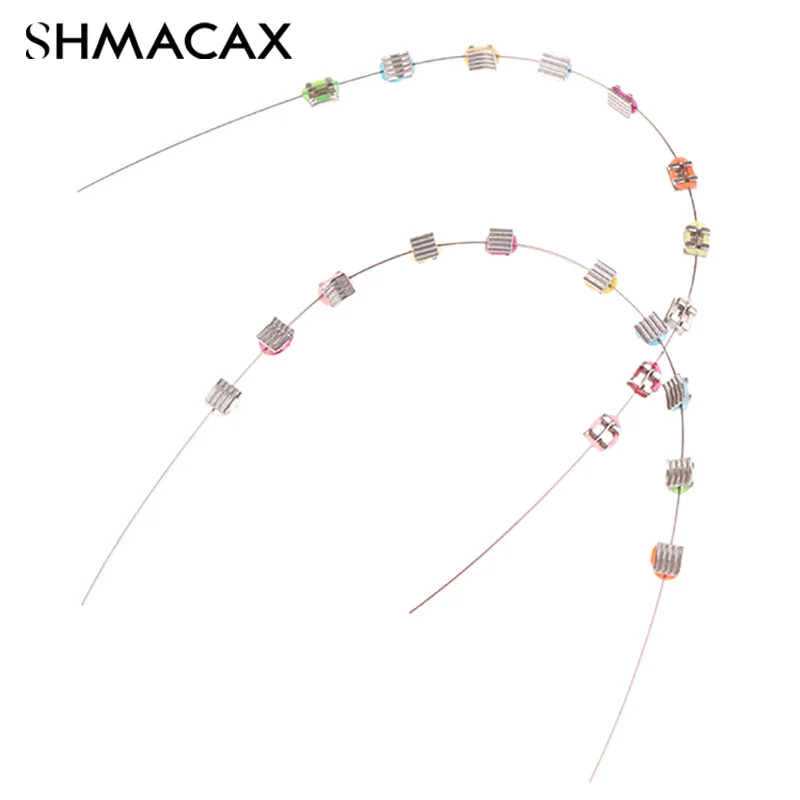 1 пара временных украшений для зубов с металлическими проводами красочный