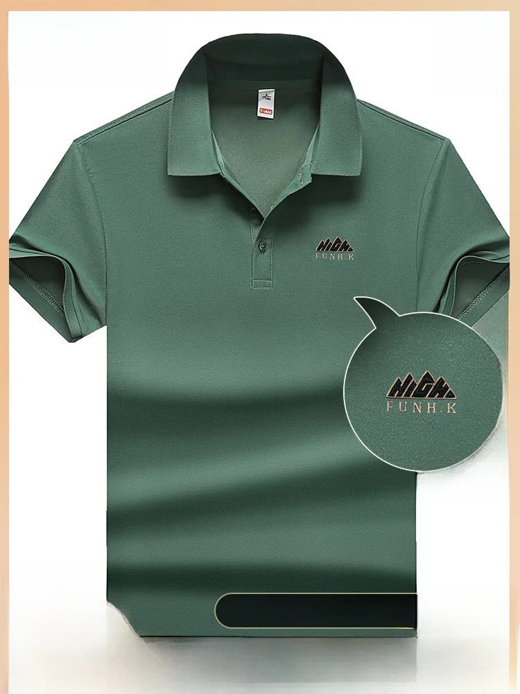 Woodpecker Polo Shirt Men's Short sleeve T-shirt Cotton Lapel Top Summer New Business Casual Loose