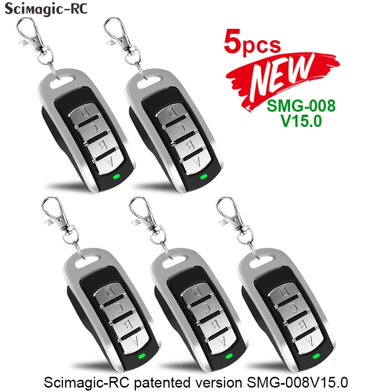 

5pcs Garage Door Remote Control Command Opener Transmitter Gate Key Fob 433mhz 868MHz Multi Frequency Replicator 280-868mhz