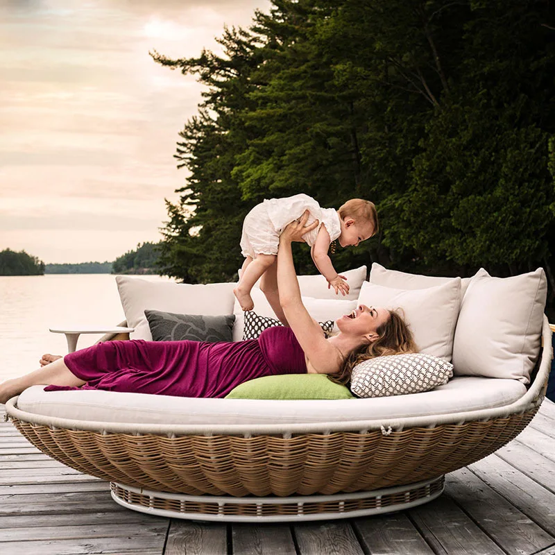

Outdoor Net Red Home Stay Bird's Nest Swing Rattan Round Hammock Hanging Chair Garden Double Basket Hammock Sofa Round Bed