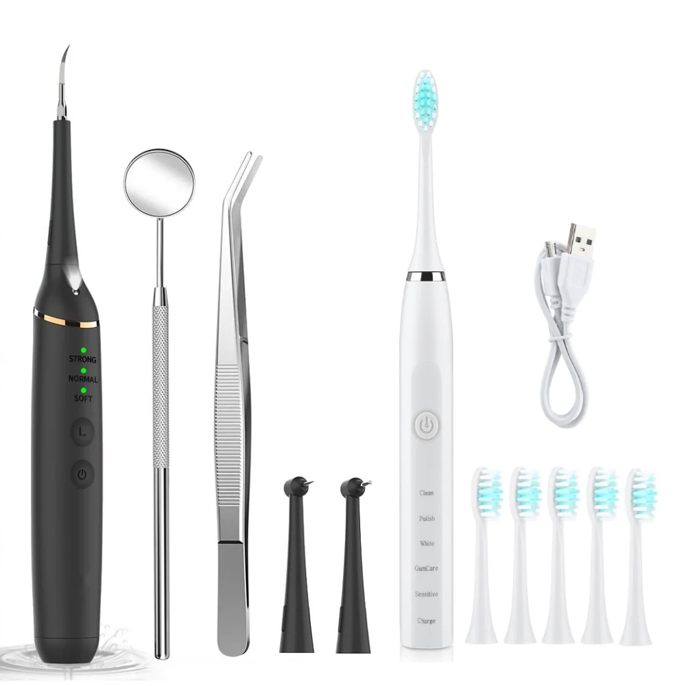 Electric Toothbrush Sonic Dental Scaler Teeth Whitening Kit Stains Tartar Calculus Remover Tooth Cleaner Oral Care Tool 치석제거기