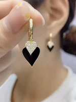 2022 korean wave summer new black queen love earrings with love jewelry ins trend light luxury accessories couple gifts