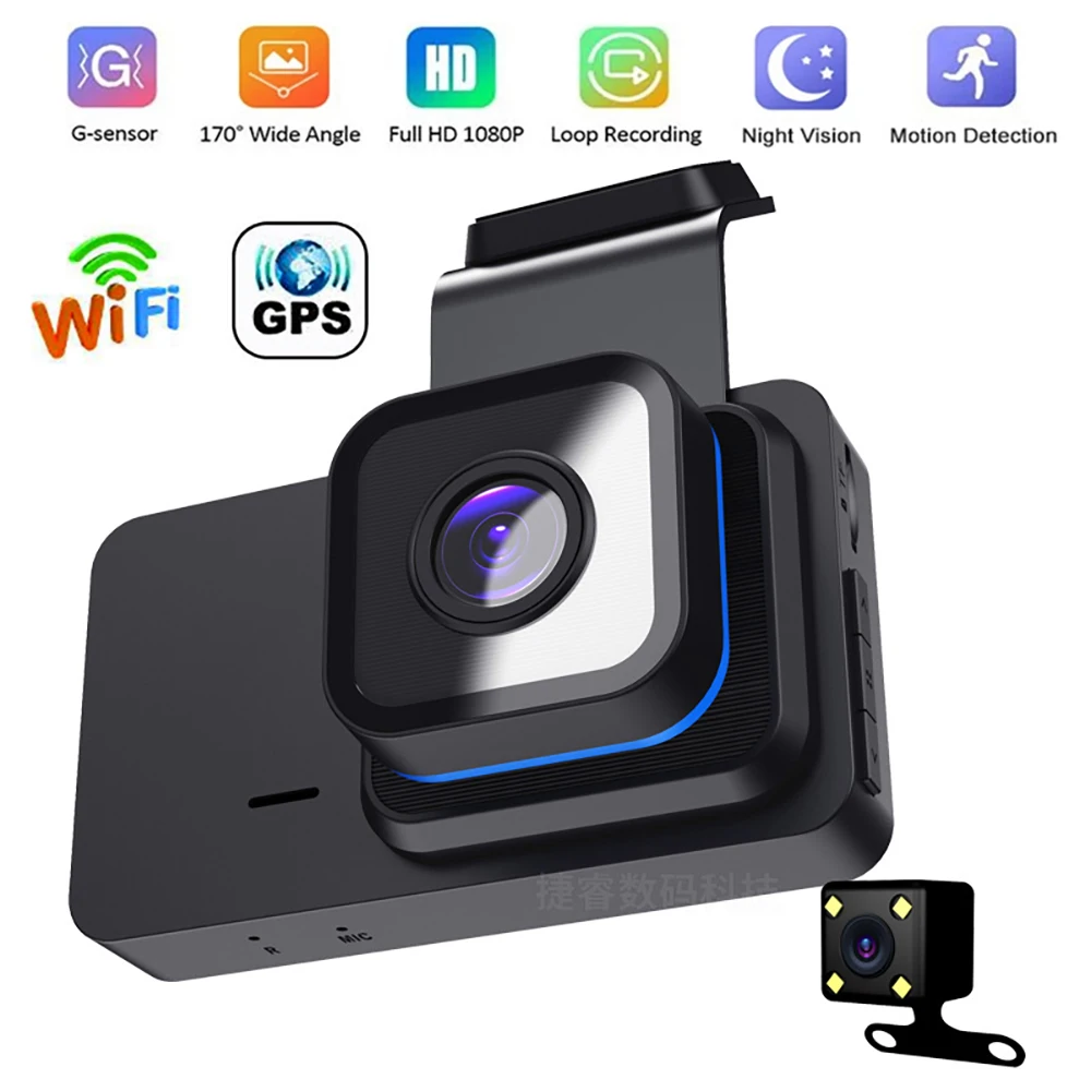 

Car DVR WiFi 3.0" Full HD 1080P Dash Cam Rear View Night Vision Camera Video Recorder Black Box Auto Dashcam GPS Car Accessorie