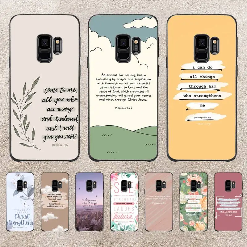 

Bible Verse Philippians Jesus Christian Phone Case For Samsung Galaxy A51 A50 A71 A21s A71 A41 A70 A30 A22 A02s A53 A72 A73 5G