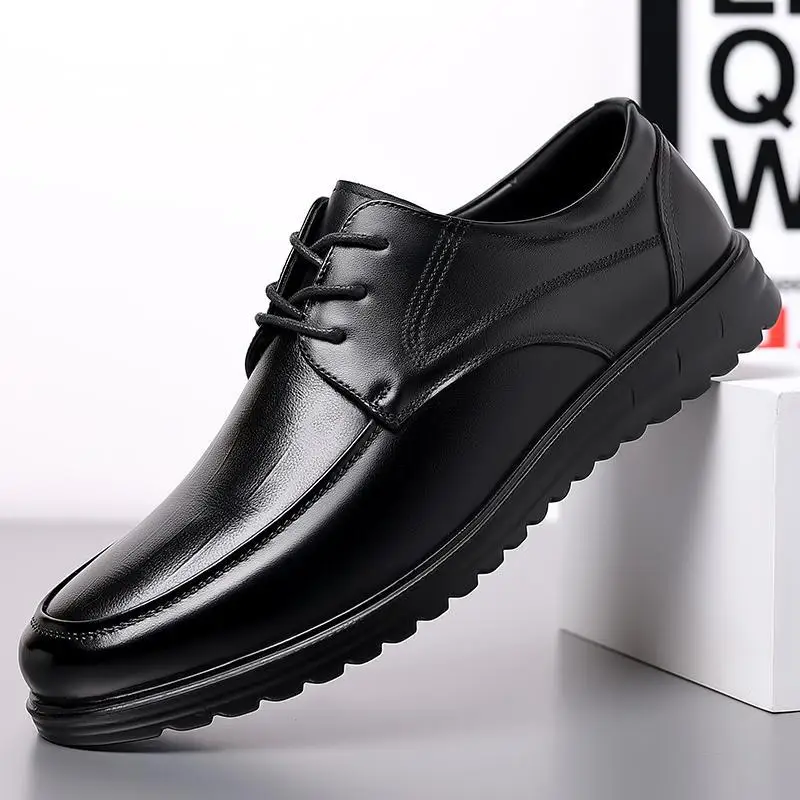

Business Leather Shoes Men's Autumn 2023 New Youth British Style Student Thick Bottom Suit Men's Trendy Shoes